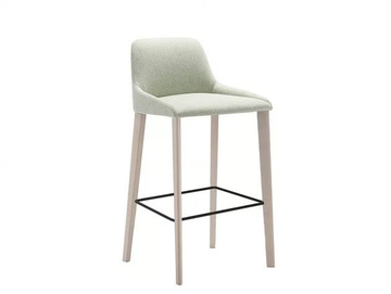 ALYA BQ1594 / BQ1595 - High upholstered leather stool with back by Andreu World - view 2
